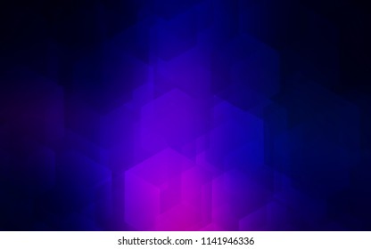 Dark Pink, Blue vector template in hexagonal style. Glitter abstract illustration in hexagonal style. Beautiful design for your business advert.