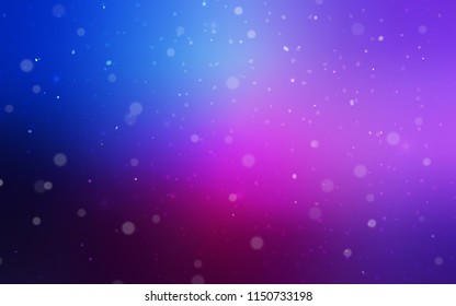 Dark Pink, Blue vector template with ice snowflakes. Blurred decorative design in xmas style with snow. The template can be used as a new year background.