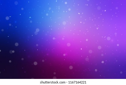 Rosa escuro, modelo de vetor azul com flocos de neve de gelo. Design decorativo borrado em estilo xmas com neve. O padrão pode ser usado para novos sites do ano.