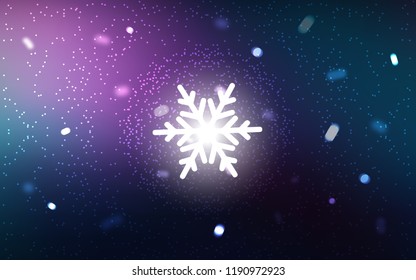 Dark Pink, Blue vector template with ice snowflakes. Shining colored illustration with snow in christmas style. New year design for your business advert.