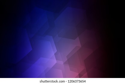 Dark Pink, Blue vector template in hexagonal style. Glitter abstract illustration in hexagonal style. Pattern for texture of wallpapers.