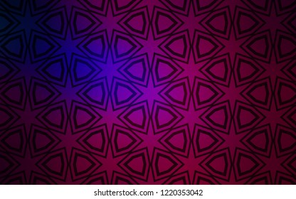 Dark Pink, Blue vector template with sky stars. Stars on blurred abstract background with gradient. Best design for your ad, poster, banner.