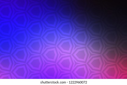 Dark Pink, Blue vector template in hexagonal style. Glitter abstract illustration in hexagonal style. Pattern for ads, leaflets.