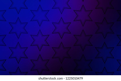 Dark Pink, Blue vector template with sky stars. Modern geometrical abstract illustration with stars. Smart design for your business advert.