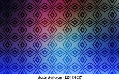 Dark Pink, Blue vector template with rhombus. Modern abstract illustration with colorful rectangles. Pattern for commercials.