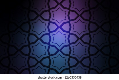 Dark Pink, Blue vector template with sky stars. Stars on blurred abstract background with gradient. Pattern for wrapping gifts.