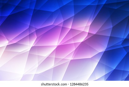 Dark Pink, Blue vector template with crystals, triangles. Glitter abstract illustration with triangular shapes. Pattern for booklets, leaflets