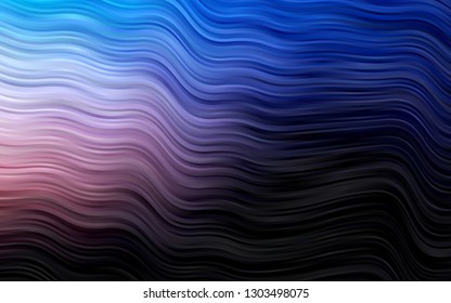 Dark Pink, Blue vector template with lines, ovals. Glitter abstract illustration with wry lines. A completely new template for your business design.