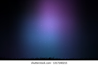 Dark Pink, Blue vector template with space stars. Space stars on blurred abstract background with gradient. Pattern for astronomy websites.
