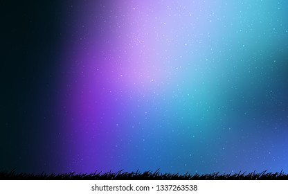 Dark Pink, Blue vector template with space stars. Glitter abstract illustration with colorful cosmic stars. Pattern for astronomy websites.
