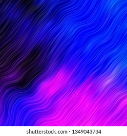 Dark Pink, Blue vector template with curves. Bright illustration with gradient circular arcs. Pattern for websites, landing pages.