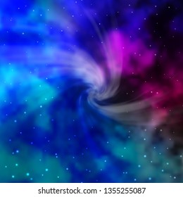 Dark Pink, Blue vector template with neon stars. Colorful illustration with abstract gradient stars. Theme for cell phones.
