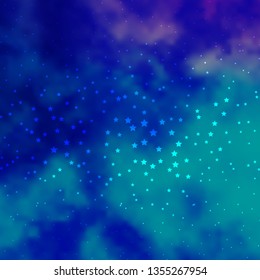 Dark Pink, Blue vector template with neon stars. Decorative illustration with stars on abstract template. Pattern for wrapping gifts.