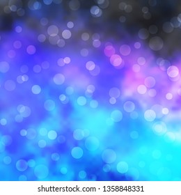 Dark Pink, Blue vector template with circles. Abstract decorative design in gradient style with bubbles. New template for your brand book.