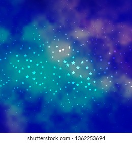 Dark Pink, Blue vector template with neon stars. Colorful illustration with abstract gradient stars. Design for your business promotion.
