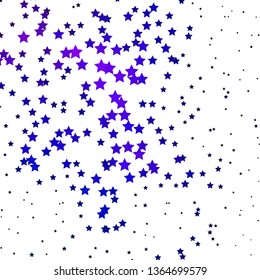 Dark Pink, Blue vector template with neon stars. Shining colorful illustration with small and big stars. Pattern for new year ad, booklets.