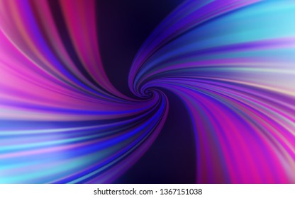Dark Pink, Blue vector template with bent lines. Glitter abstract illustration with wry lines. Colorful wave pattern for your design.
