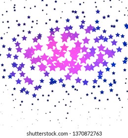 Dark Pink, Blue vector template with neon stars. Modern geometric abstract illustration with stars. Design for your business promotion.