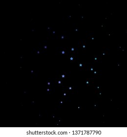 Dark Pink, Blue vector template with neon stars. Shining colorful illustration with small and big stars. Pattern for websites, landing pages.