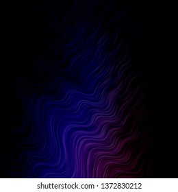 Dark Pink, Blue vector template with curves. Illustration in halftone style with gradient curves. Pattern for commercials, ads.
