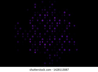 Dark Pink, Blue vector template with poker symbols. Blurred decorative design of hearts, spades, clubs, diamonds. Smart design for your business advert of casinos.