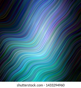 Dark Pink, Blue vector template with curved lines. Colorful geometric sample with gradient curves.  Pattern for websites, landing pages.