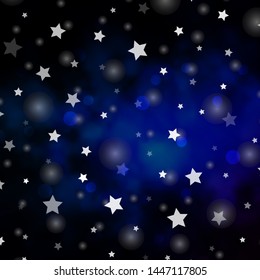 Dark Pink, Blue vector template with circles, stars. Colorful illustration with gradient dots, stars. Design for wallpaper, fabric makers.