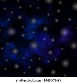 Dark Pink, Blue vector template with circles, stars. Colorful disks, stars on simple gradient background. Pattern for wallpapers, curtains.