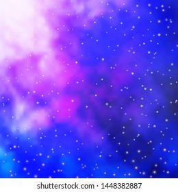 Dark Pink, Blue vector template with neon stars. Modern geometric abstract illustration with stars. Pattern for wrapping gifts.