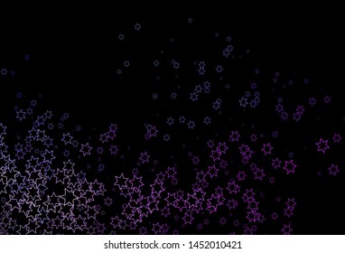 Dark Pink, Blue vector template with sky stars. Decorative shining illustration with stars on abstract template. The pattern can be used for wrapping gifts.