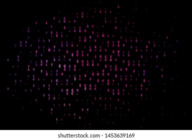 Dark Pink, Blue vector template with EUR, JPY, GBP. Illustration with EUR, JPY, GBP signs on white template. Best design for your ad, poster, banner of money.