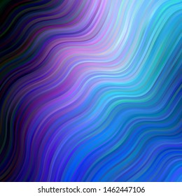 Dark Pink, Blue vector template with wry lines. Colorful illustration in circular style with lines. Template for cellphones.