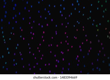 Dark Pink, Blue vector template with currency. Colored symbols of currency on white background. Template for ads of currency markets, bank loans.