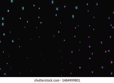 Dark Pink, Blue vector template with currency. Blurred design in simple style with symbols of currency. Design for business advert of economic, wealth.