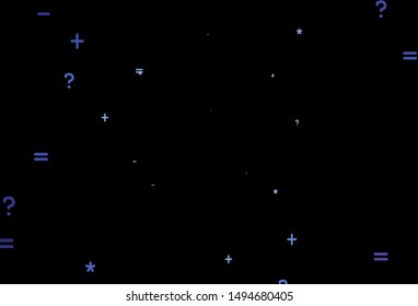 Dark Pink, Blue vector template with math simbols. Colored mathematic signs with gradient on white background. Pattern for posters, banners of math books.
