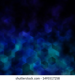Dark Pink, Blue vector template in hexagonal style. Glitter abstract illustration in hexagonal style. New template for your brand book.