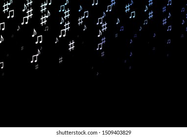 Dark Pink, Blue vector template with musical symbols. Abstract illustration with colorful symbols of melody. Pattern for school ad, booklets.
