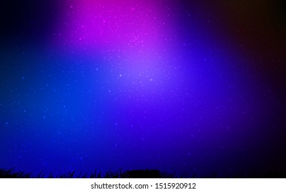 Dark Pink, Blue vector template with space stars. Blurred decorative design in simple style with galaxy stars. Template for cosmic backgrounds.