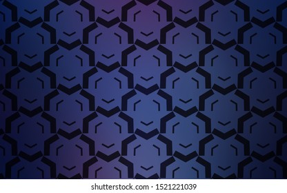 Dark Pink, Blue vector template with bent lines. A circumflex abstract illustration with gradient. Colorful wave pattern for your design.