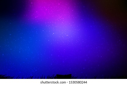 Dark Pink, Blue vector template with space stars. Blurred decorative design in simple style with galaxy stars. Template for cosmic backgrounds.