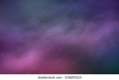 Dark Pink, Blue vector template with space stars. Blurred decorative design in simple style with galaxy stars. Smart design for your business advert.