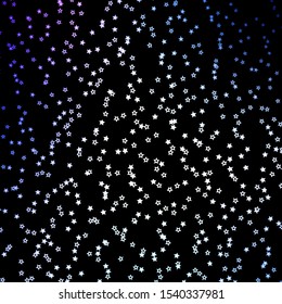 Dark Pink, Blue vector template with neon stars. Blur decorative design in simple style with stars. Pattern for new year ad, booklets.