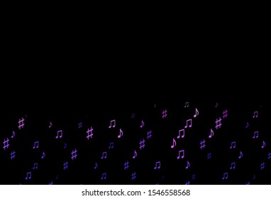 Dark Pink, Blue vector template with musical symbols. Abstract illustration with colorful symbols of melody. Modern design for wallpapers.