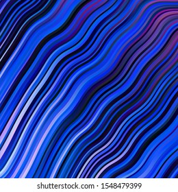 Dark Pink, Blue vector template with lines. Illustration in halftone style with gradient curves. Template for cellphones.