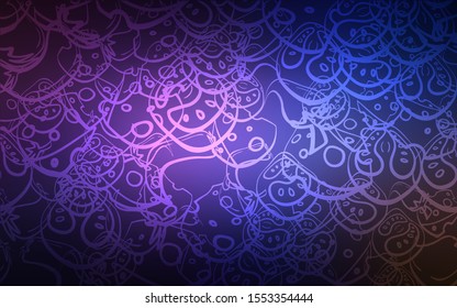 Dark Pink, Blue vector template with organic meal. Fast Food on blurred abstract background with colorful gradient. Pattern for ad, booklets, leaflets of restaurants.