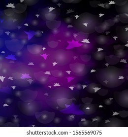 Dark Pink, Blue vector template with circles, stars. Colorful illustration with gradient dots, stars. Pattern for design of fabric, wallpapers.