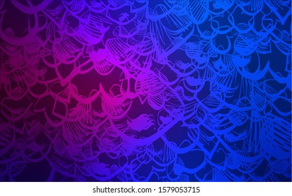 Dark Pink, Blue vector template with doodle hearts. Illustration with hearts in love concept for valentine's day. Design for ad, poster, banner of Valentine Day.