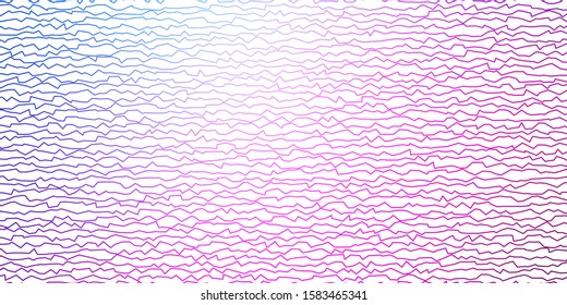 Dark Pink, Blue vector template with wry lines. Abstract gradient illustration with wry lines. Template for your UI design.