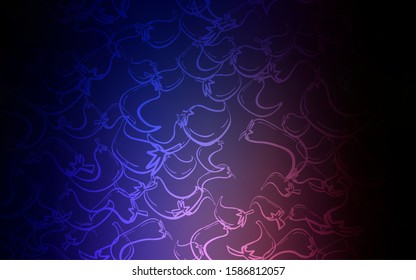 Dark Pink, Blue vector template with organic peppers. Blurred decorative design of peppers in doodle style. Template for meal cooking in kitchen.
