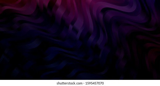 Dark Pink, Blue vector template with wry lines. Illustration in halftone style with gradient curves. Pattern for websites, landing pages.